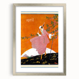 Springtime Vogue Cover Art - Pink Coat Fashion Illustration Print