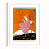 Springtime Vogue Cover Art - Pink Coat Fashion Illustration Print