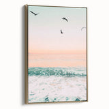 Framed canvas featuring a vintage landscape painting with muted earth tones, ideal for bedroom wall art.