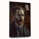 Acrylic print of a large abstract design in blue and purple tones, suitable for bedroom or dining room art.