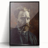 Large abstract wall art featuring swirls in blue and yellow on acrylic, framed in black.