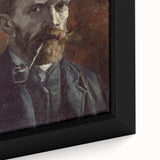 Close-up of a textured, extra-large framed canvas depicting a colorful, abstract interpretation of Van Gogh's style.