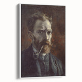 Extra large framed canvas of a vintage Van Gogh poster in colorful art style, ideal for living room decor.