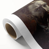 Art Deco style poster featuring a minimalist cityscape in muted gray tones on rolled canvas, ideal for nursery wall art.