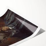 Extra large rolled canvas print featuring line art flowers in monochrome, ideal for large living room wall art.