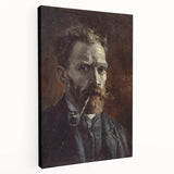 Vincent van Gogh-inspired print on stretched canvas with vibrant blue and yellow tones, ideal for kitchen wall art.