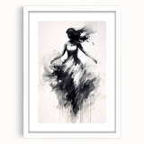 Graceful Abstract Dancer Wall Art – Black & White Canvas Print
