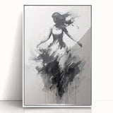 Graceful Abstract Dancer Wall Art – Black & White Canvas Print