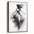 Graceful Abstract Dancer Wall Art – Black & White Canvas Print