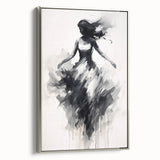 Graceful Abstract Dancer Wall Art – Black & White Canvas Print