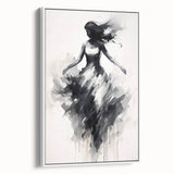 Graceful Abstract Dancer Wall Art – Black & White Canvas Print