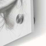 Abstract figurative acrylic artwork on glass, showcasing vibrant colors and intricate details in a close-up view, perfect for modern home decor.