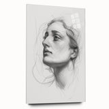 Abstract figurative acrylic wall art displayed in a sleek glass frame, showcasing vibrant colors and intricate designs, ideal for modern decor.