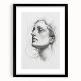 Abstract figurative wall art frame in matte black, showcasing a contemporary design with intricate details, perfect for modern home decor.