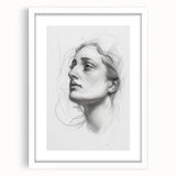 Abstract figurative artwork framed in a white mat, showcasing bold colors and intricate details, ideal for modern home decor or gallery display.