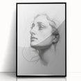 Framed abstract figurative art piece in black acrylic, showcasing a modern design with fluid shapes and lines, perfect for contemporary home decor.