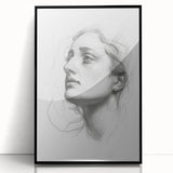 Framed abstract figurative art piece in black acrylic, showcasing a modern design with fluid shapes and lines, perfect for contemporary home decor.