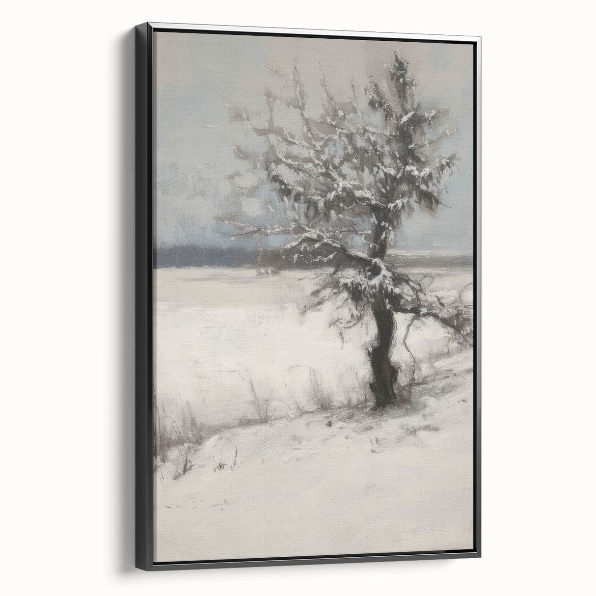 Framed canvas artwork showcasing an abstract floral design with vibrant colors, displayed from a black side view, ideal for modern home decor.
