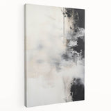Abstract minimalist wall art on stretched canvas showcasing soft pastel colors and geometric shapes, perfect for modern home decor. Side view highlights the depth and quality of the artwork, ideal for enhancing interiors with a contemporary touch.