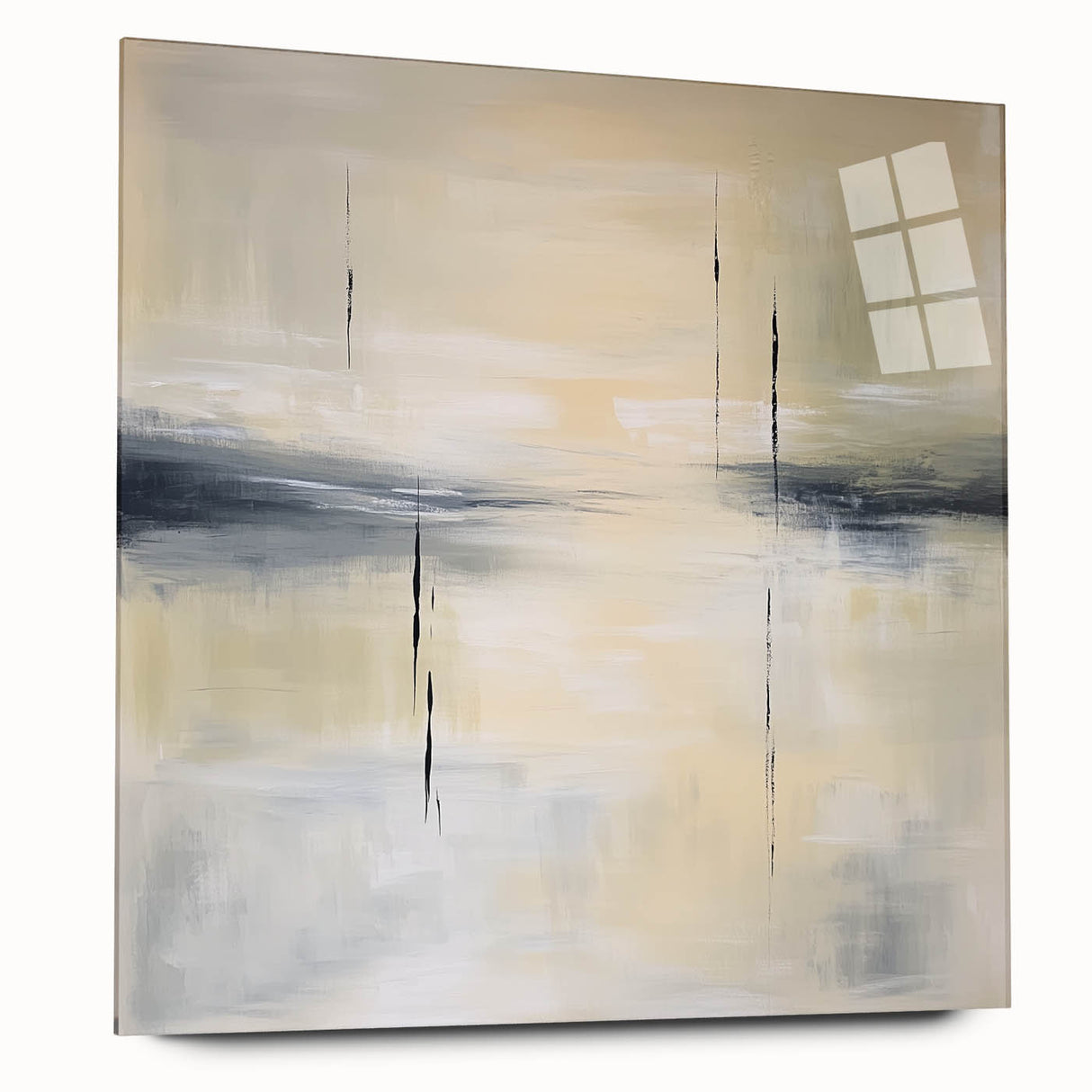 Geometric Abstract Wall Decor – Beige and Gray Modern Canvas