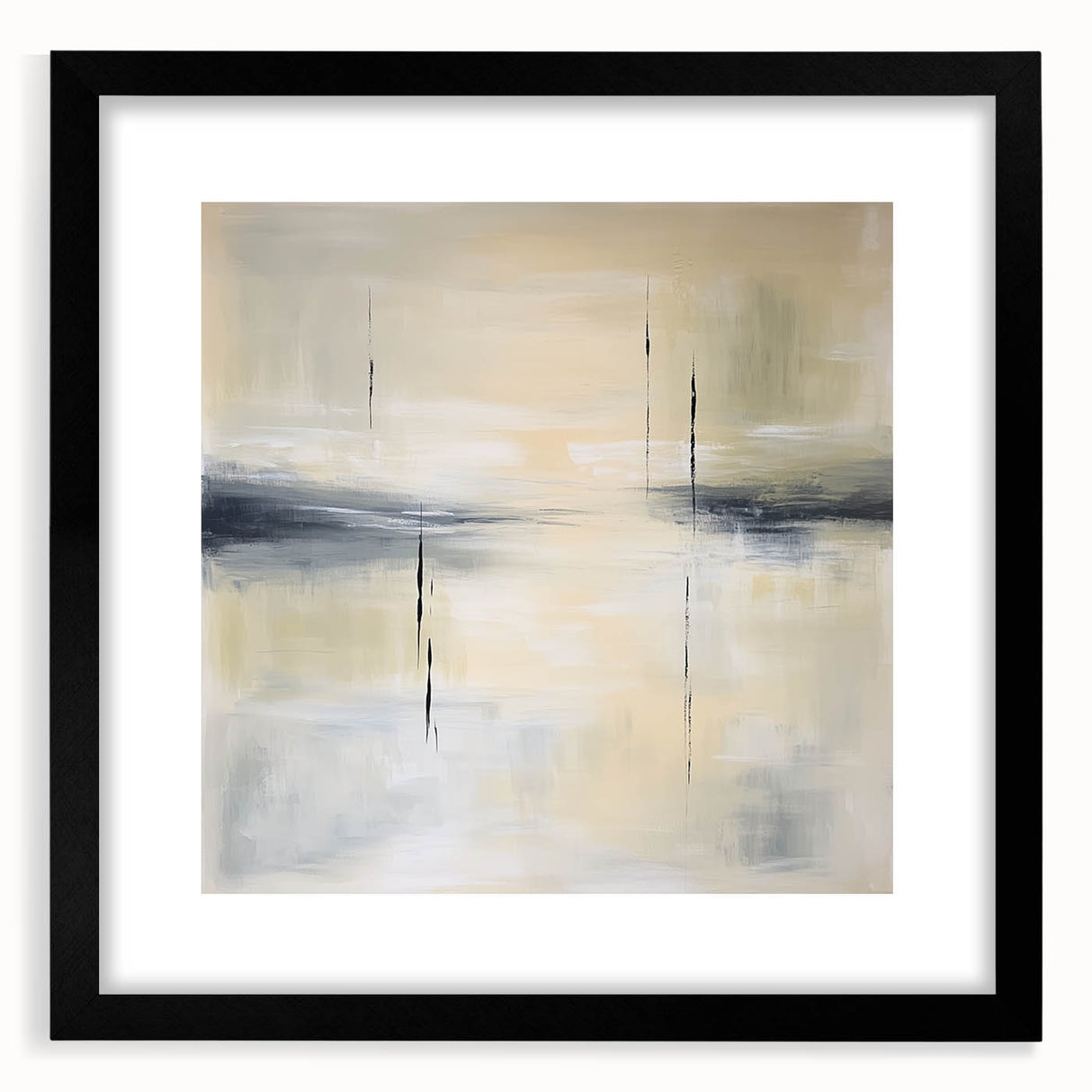 Geometric Abstract Wall Decor – Beige and Gray Modern Canvas