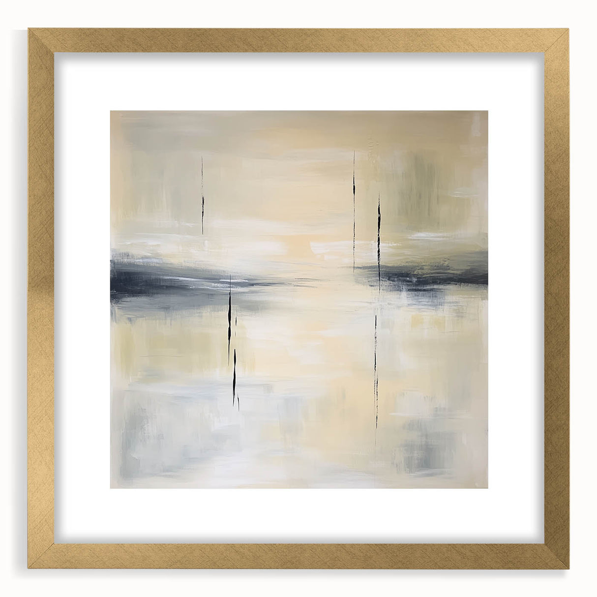 Geometric Abstract Wall Decor – Beige and Gray Modern Canvas