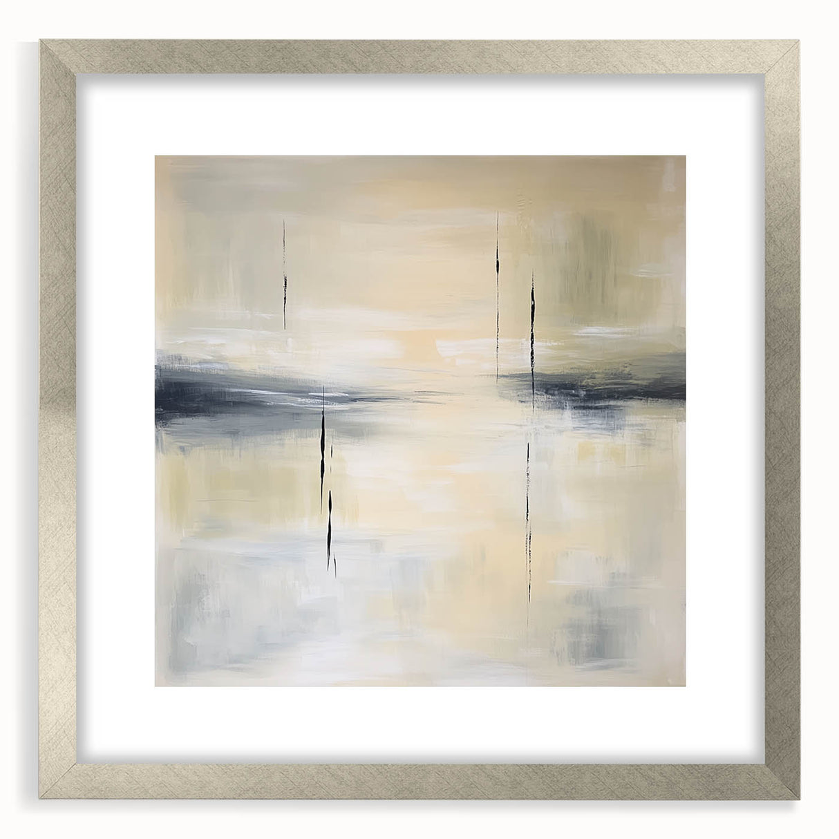 Geometric Abstract Wall Decor – Beige and Gray Modern Canvas