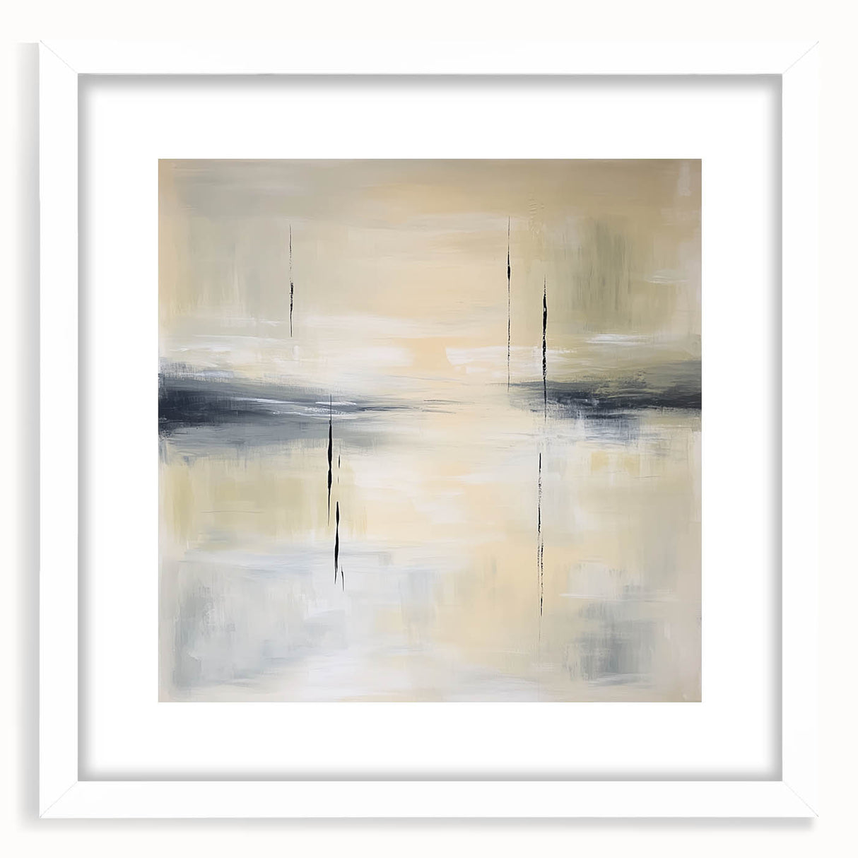 Geometric Abstract Wall Decor – Beige and Gray Modern Canvas