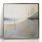Geometric Abstract Wall Decor – Beige and Gray Modern Canvas