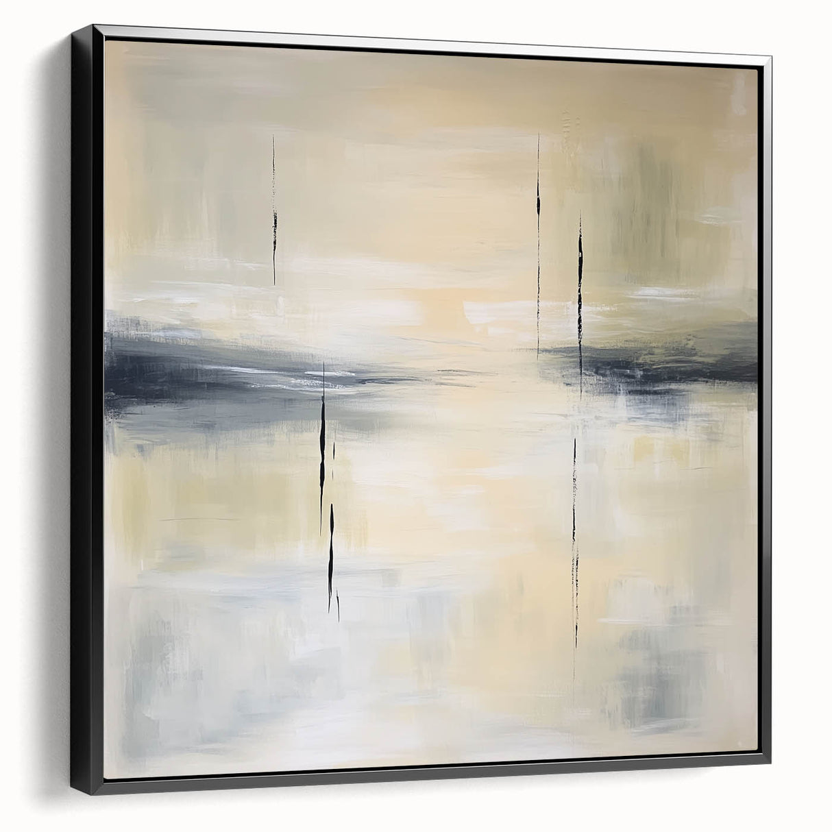 Geometric Abstract Wall Decor – Beige and Gray Modern Canvas