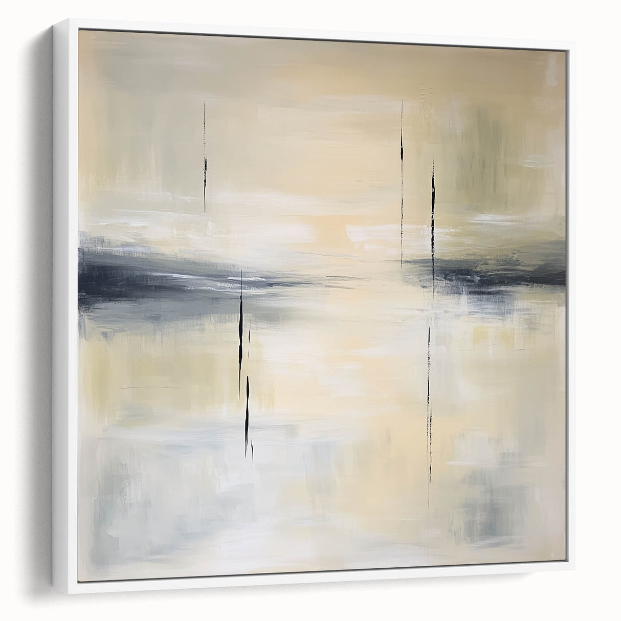 Geometric Abstract Wall Decor – Beige and Gray Modern Canvas