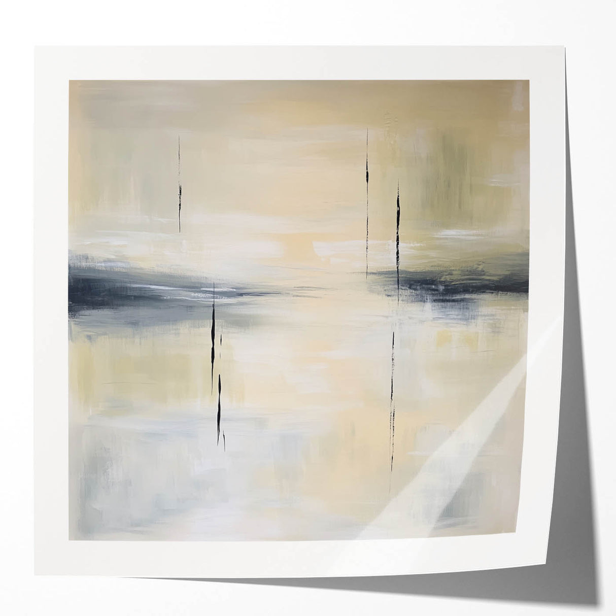 Geometric Abstract Wall Decor – Beige and Gray Modern Canvas