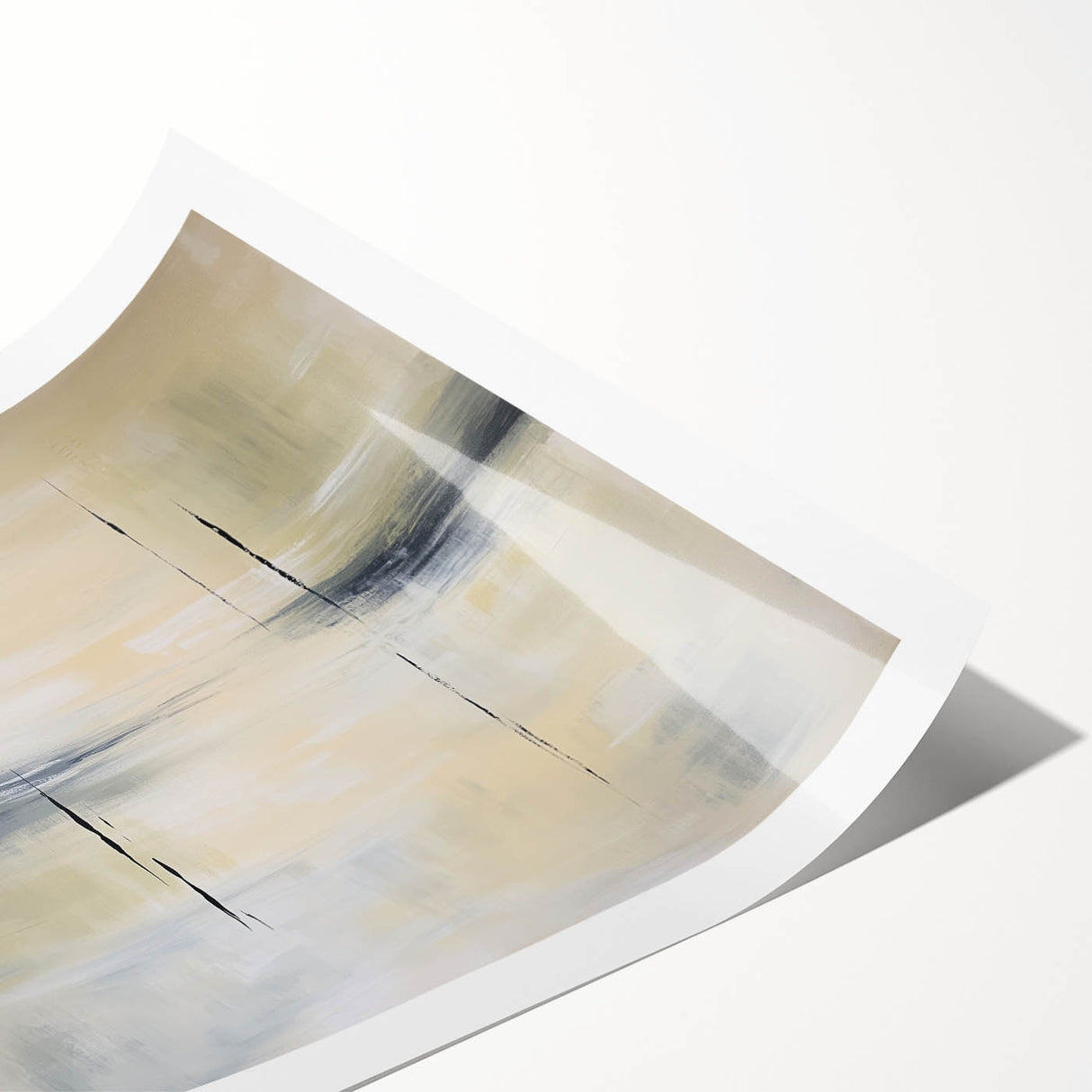 Geometric Abstract Wall Decor – Beige and Gray Modern Canvas