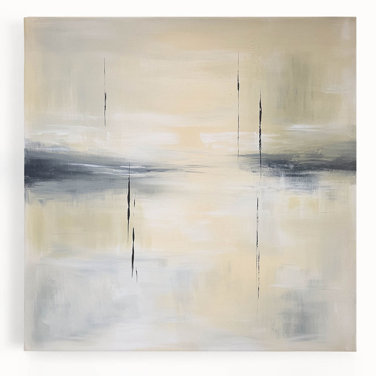 Geometric Abstract Wall Decor – Beige and Gray Modern Canvas
