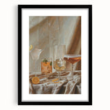 Extra large abstract art print featuring vibrant, colorful textures on a black framed canvas, ideal for living room decor.