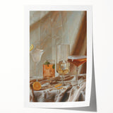 Extra large rolled print featuring a floral design in soft pastel shades, ideal for dining room wall art.