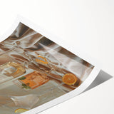 Extra large wall art featuring black and white line art flowers on a rolled print, suitable for large living room decor.