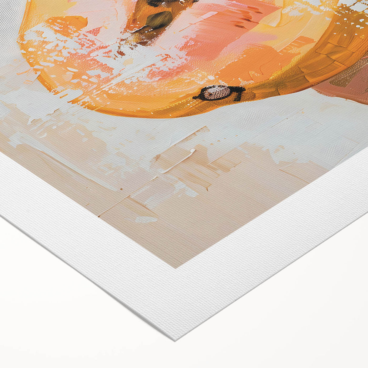 Art deco poster featuring an assortment of colorful fruits on a rolled canvas, suitable for dining room wall art.