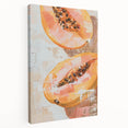 Large canvas print featuring an array of colorful fruits, ideal for kitchen wall art.