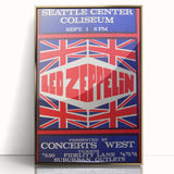 Led Zeppelin Seattle 1969 Poster | Retro Concert Wall Art