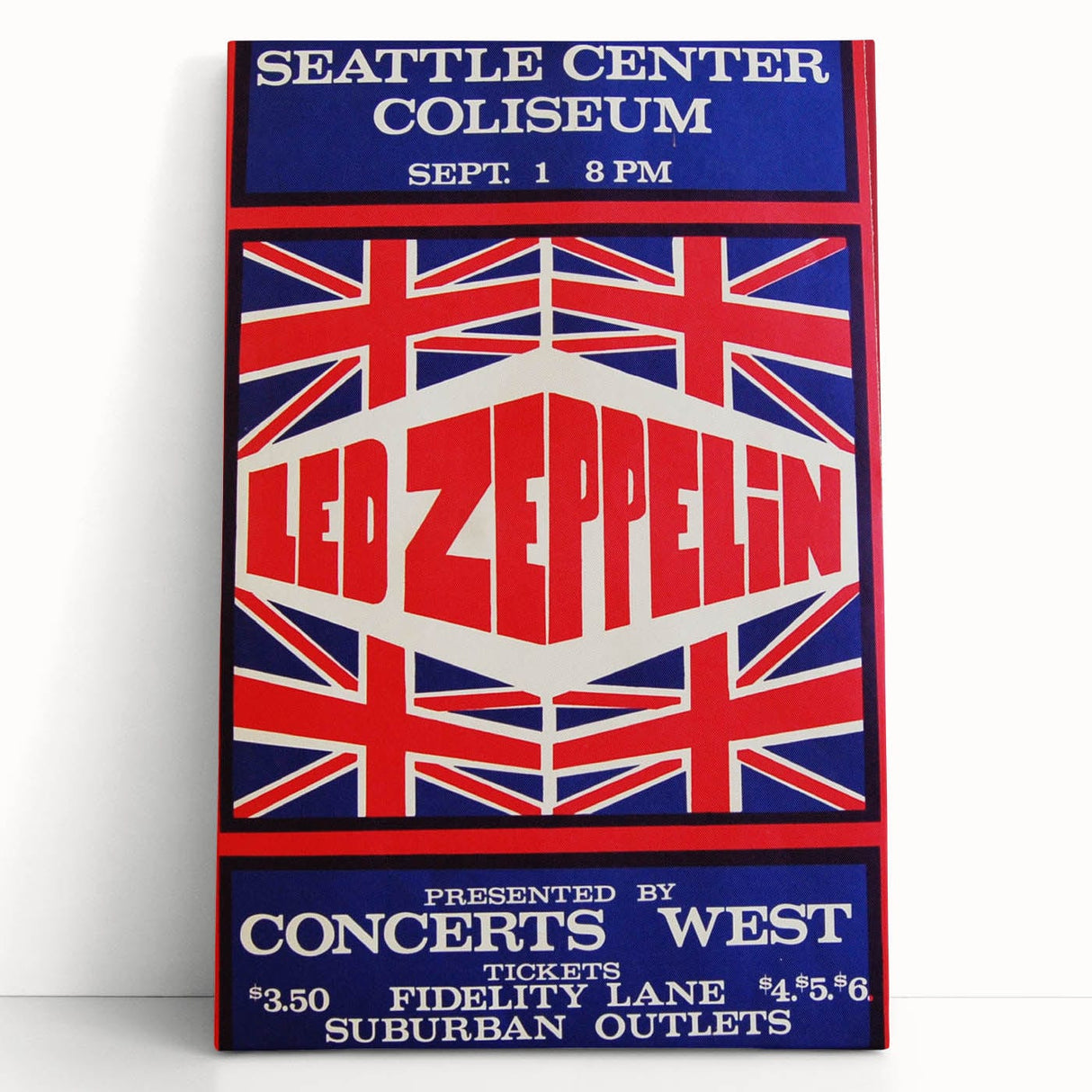 Led Zeppelin Seattle 1969 Poster | Retro Concert Wall Art