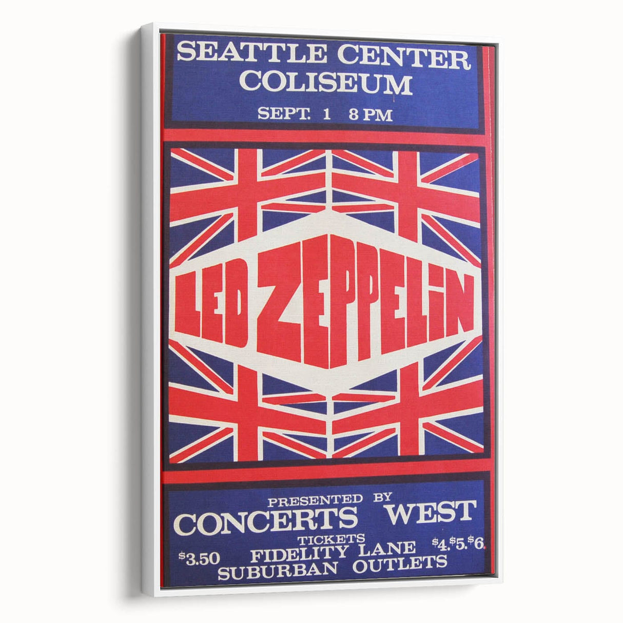 Led Zeppelin Seattle 1969 Poster | Retro Concert Wall Art