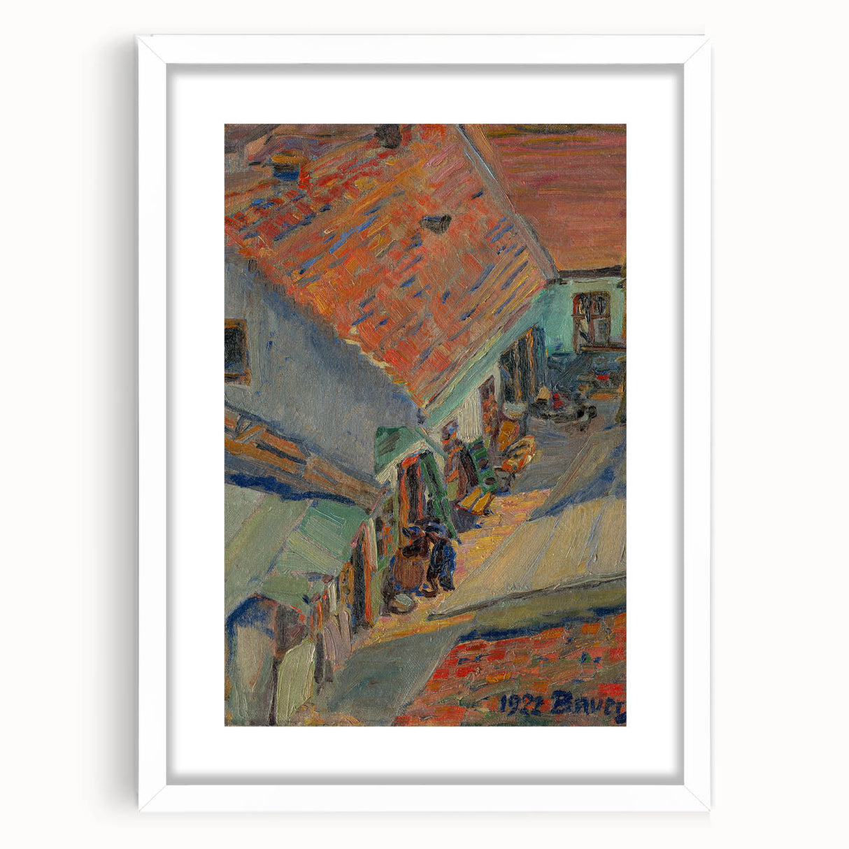 Realistic Wall Art - In Front of the House by Konštantín Bauer, Urban Scene