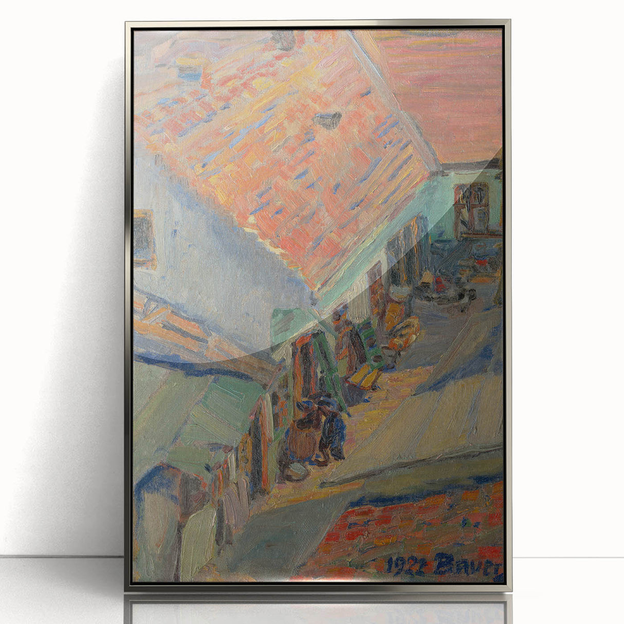 Realistic Wall Art - In Front of the House by Konštantín Bauer, Urban Scene
