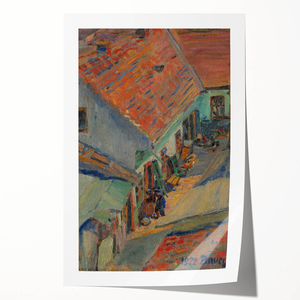 Realistic Wall Art - In Front of the House by Konštantín Bauer, Urban Scene