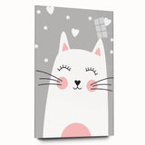 Cute Cat Girls Room Wall Art – Nursery & Kids Room Art Print