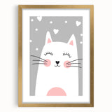 Cute Cat Girls Room Wall Art – Nursery & Kids Room Art Print