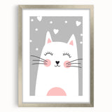 Cute Cat Girls Room Wall Art – Nursery & Kids Room Art Print