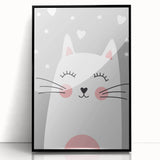 Cute Cat Girls Room Wall Art – Nursery & Kids Room Art Print