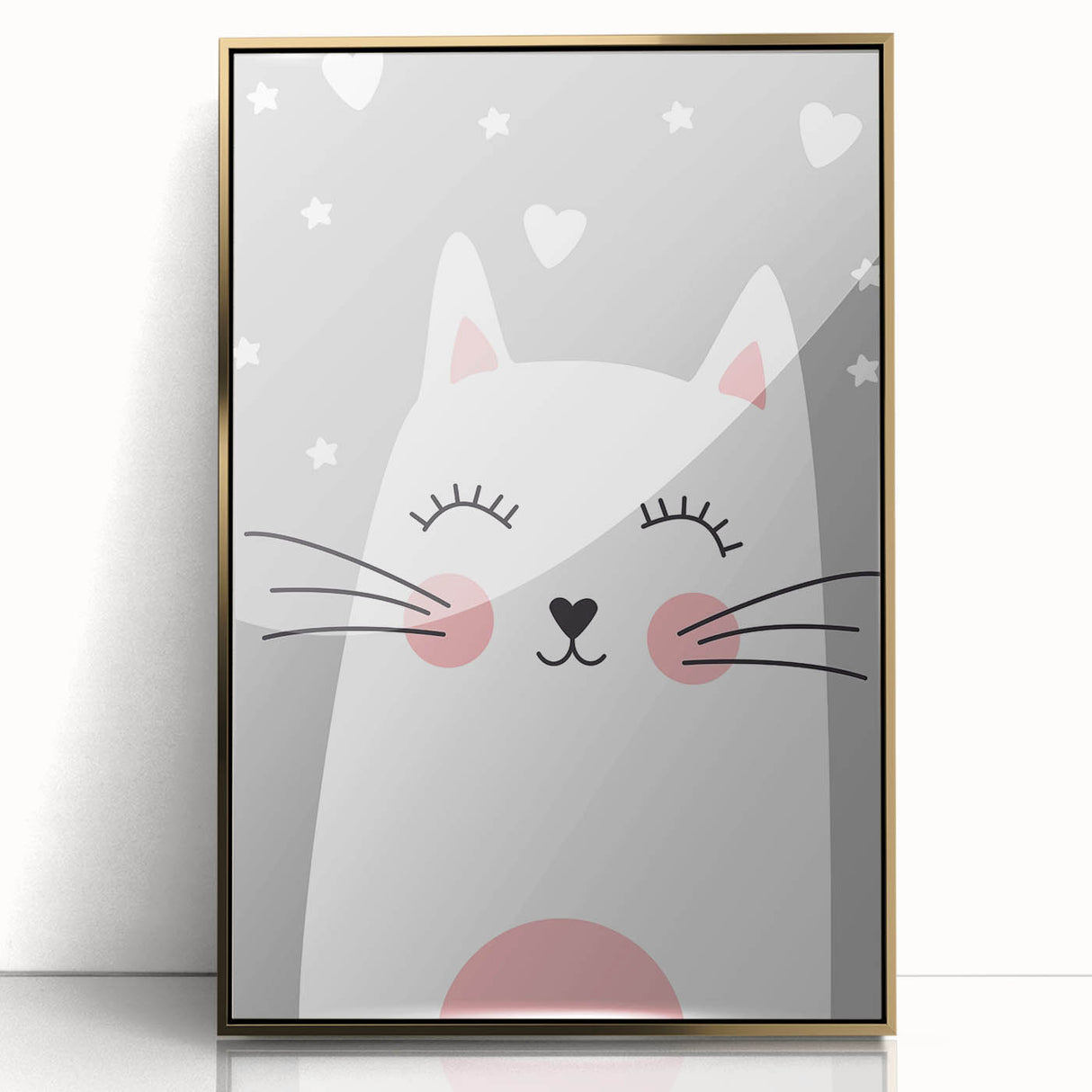 Cute Cat Girls Room Wall Art – Nursery & Kids Room Art Print